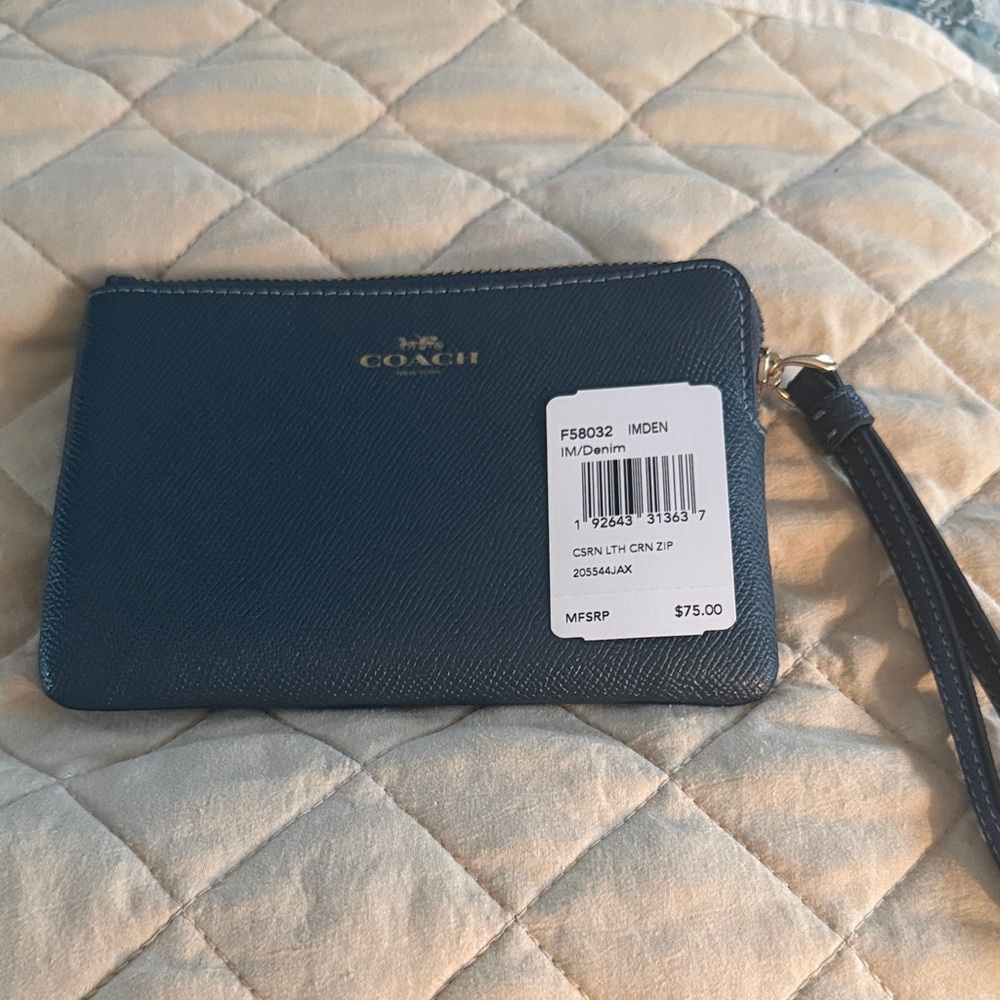 Coach Denim Blue Wristlet